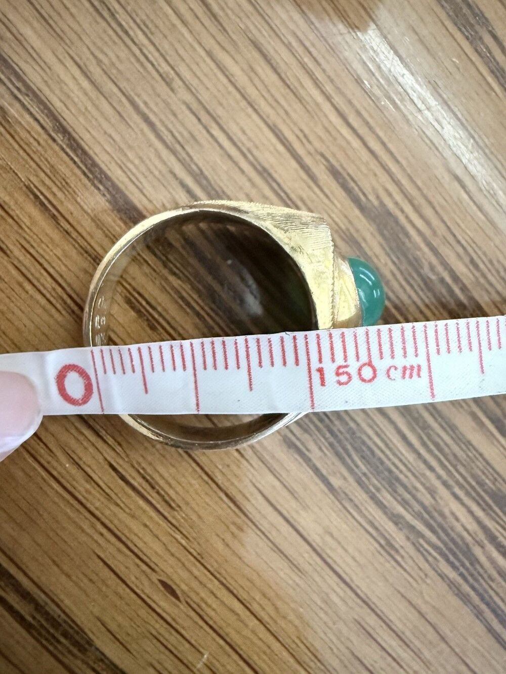 Vintage ESPO Men's 10K Gold Filled Signet Ring Set of 2 Green Cabochon Size 11.5 - Picture 7 of 16